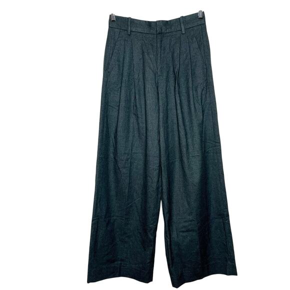 Banana Republic Pleated High Rise Wide Leg Trouser Pants Gray Womens 2P - Picture 1 of 9